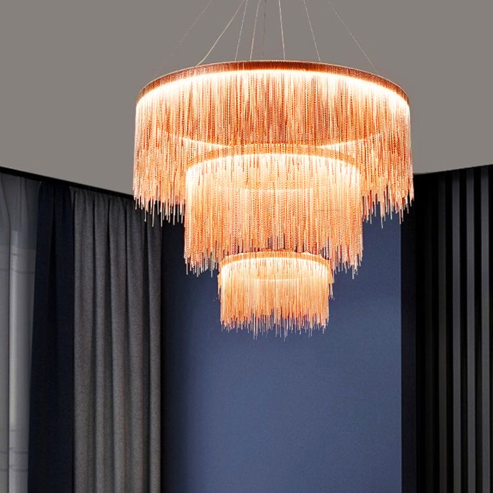 Kristy Nordisch Kronleuchter Silber/Rosegold Schlaf/Wohnzimmer