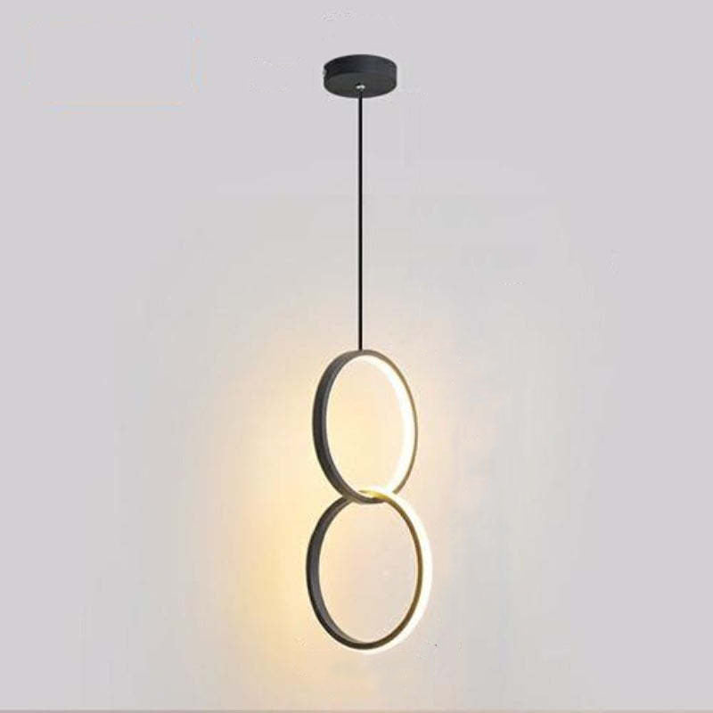 Arisha Minimalistisch Pendelleuchte Ring Schwarz/Weiß Wohnzimmer