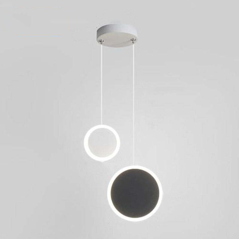 Arisha Minimalistisch Pendelleuchte Ring Schwarz/Weiß Wohnzimmer