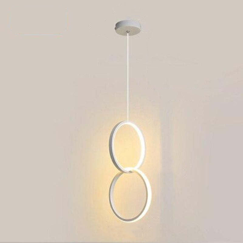 Arisha Minimalistisch Pendelleuchte Ring Schwarz/Weiß Wohnzimmer