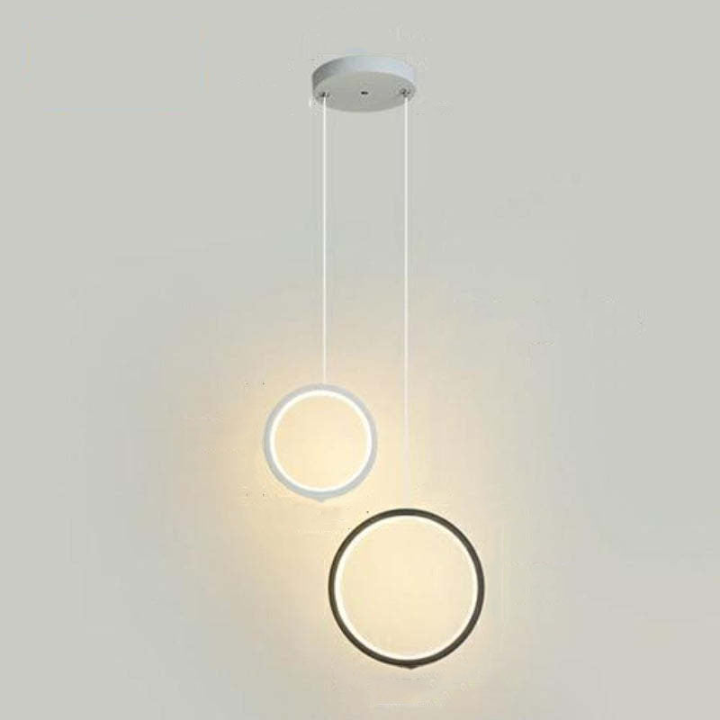 Arisha Minimalistisch Pendelleuchte Ring Schwarz/Weiß Wohnzimmer