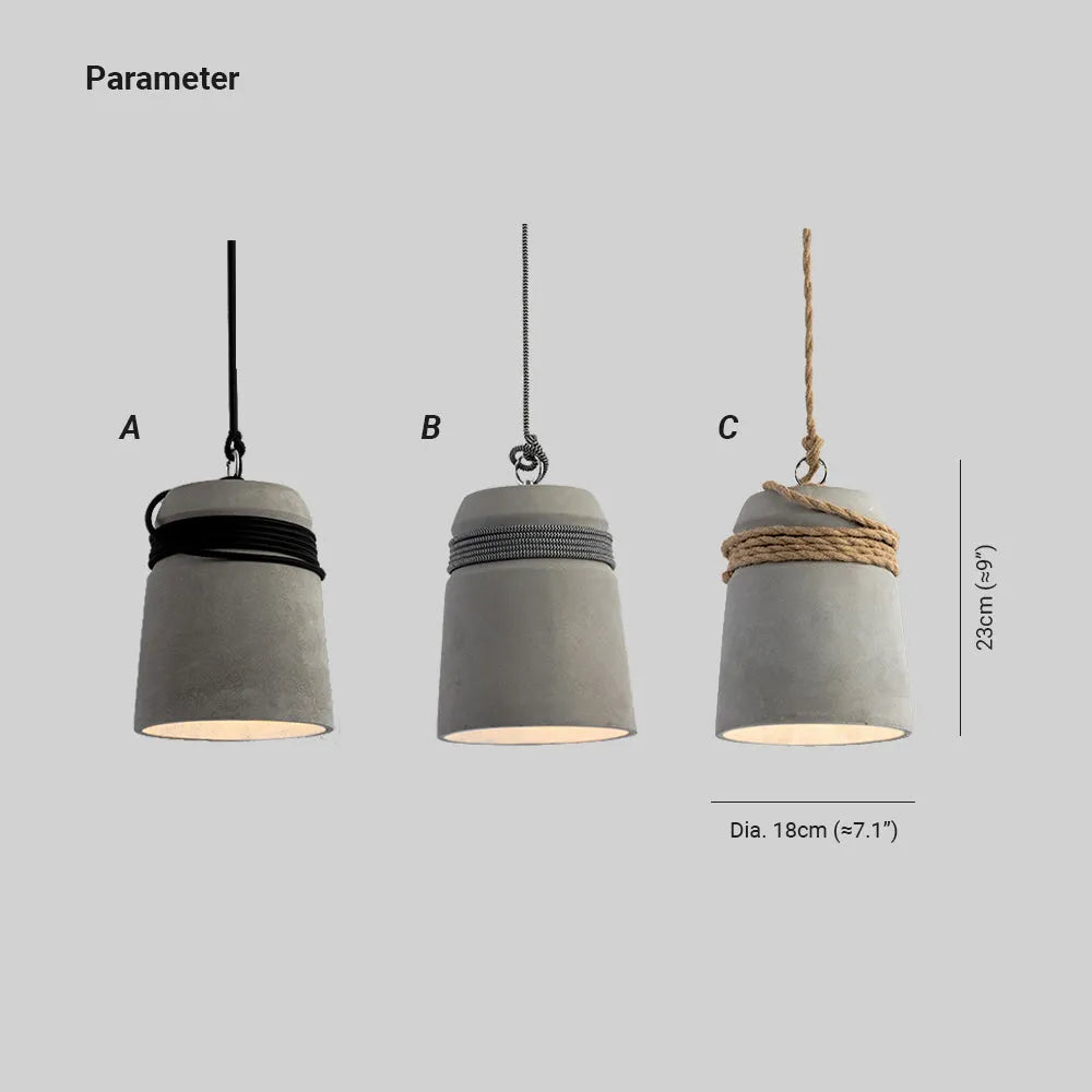Epoch  Industrie LED Pendelleuchte Grau Esstisch/Wohnzimmer Cement