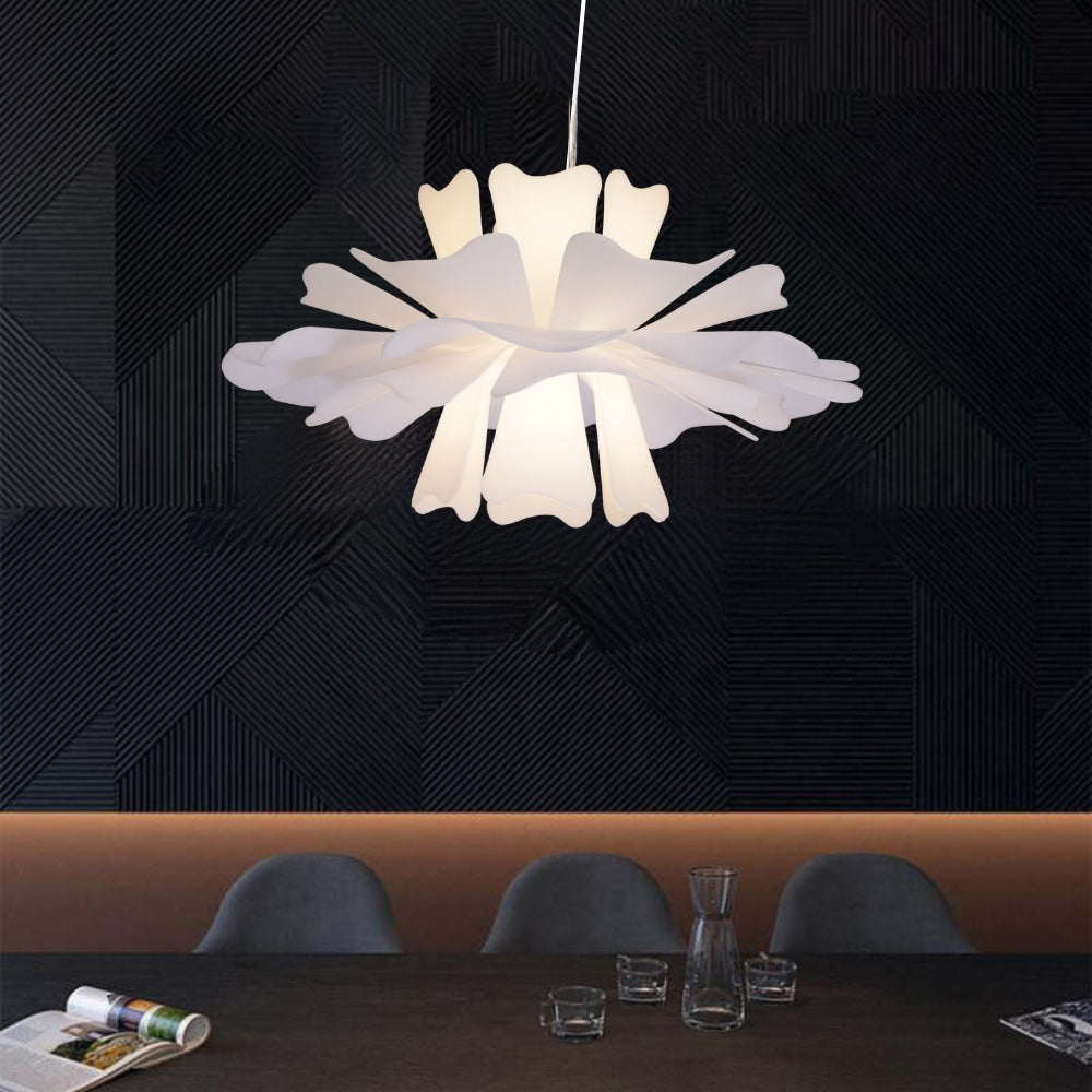 Aria Moderne Pendelleuchte Blumen Weiß, Metall/Acryl Esszimmer/Wohnzimmer
