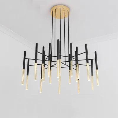 Arixon Kronleuchter Moderne Stäbe Schwarz Gold