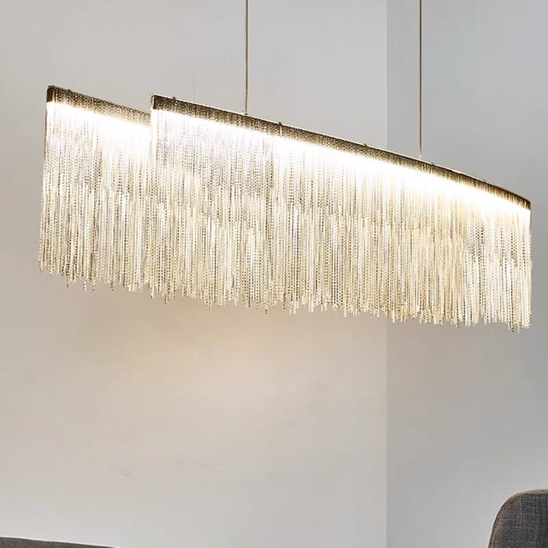 Kristy Modern Quasten Kronleuchter Gold/Chrom LED Metall Esszimmer