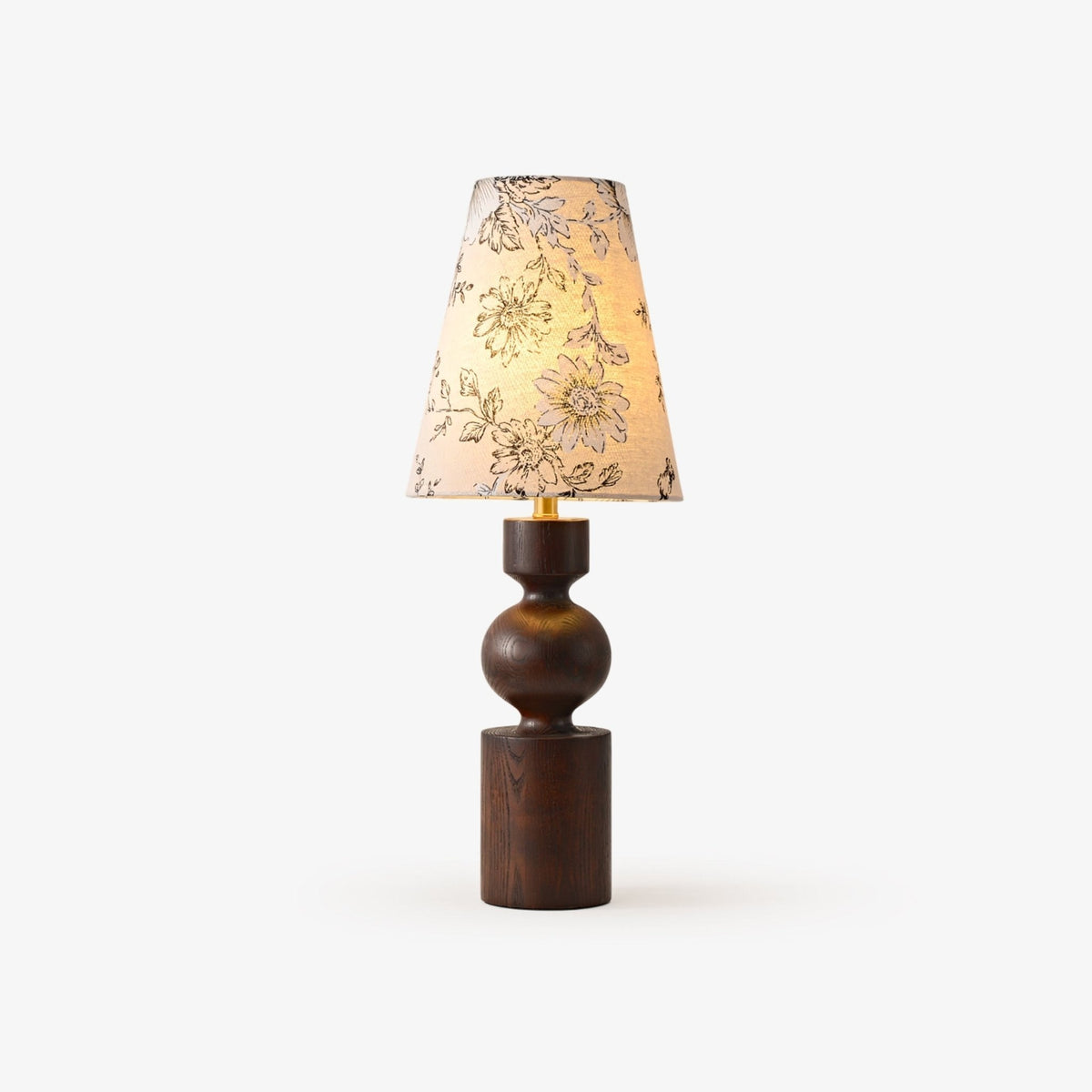 Thorne Vintage Tischleuchte aus dunklem Holz-Holz