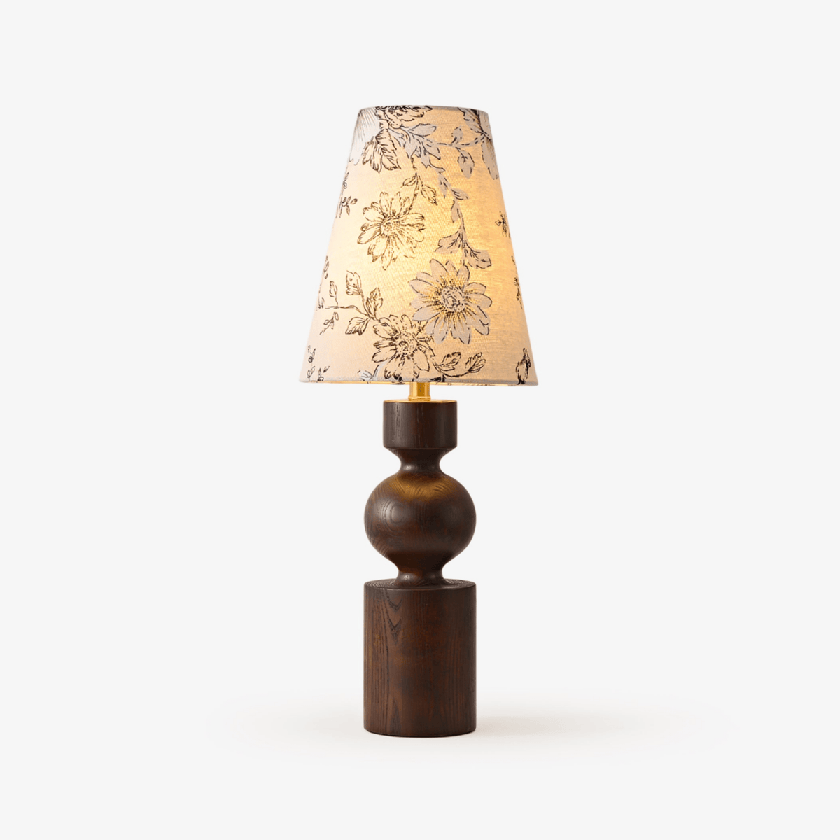 Thorne Vintage Tischleuchte aus dunklem Holz-Holz