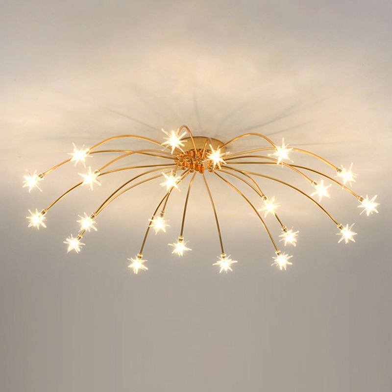 Kristy Zeitgenössisch Deckenleuchte Schwarz/Gold Sternenhimmel Schlafzimmer