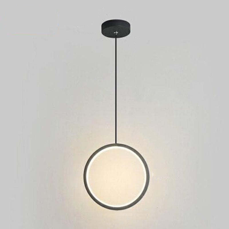 Arisha Minimalistisch Pendelleuchte Ring Schwarz/Weiß Wohnzimmer