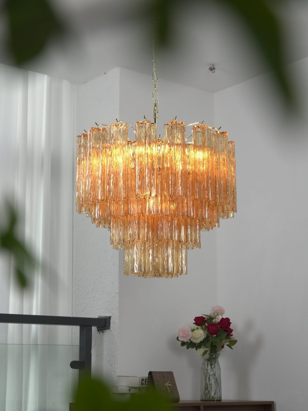 Bexy Kronleuchter aus Glas in Kaskadenform