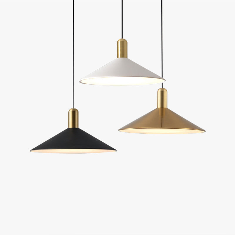 Aria Nodic  Pendelleuchte Kegel Schwarz/Gold/Weiß Esstisch