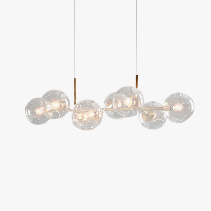 Valentina Modern LED Pendelleuchte Kugel Schwarz/Gold Ess/Wohnzimmer Glas
