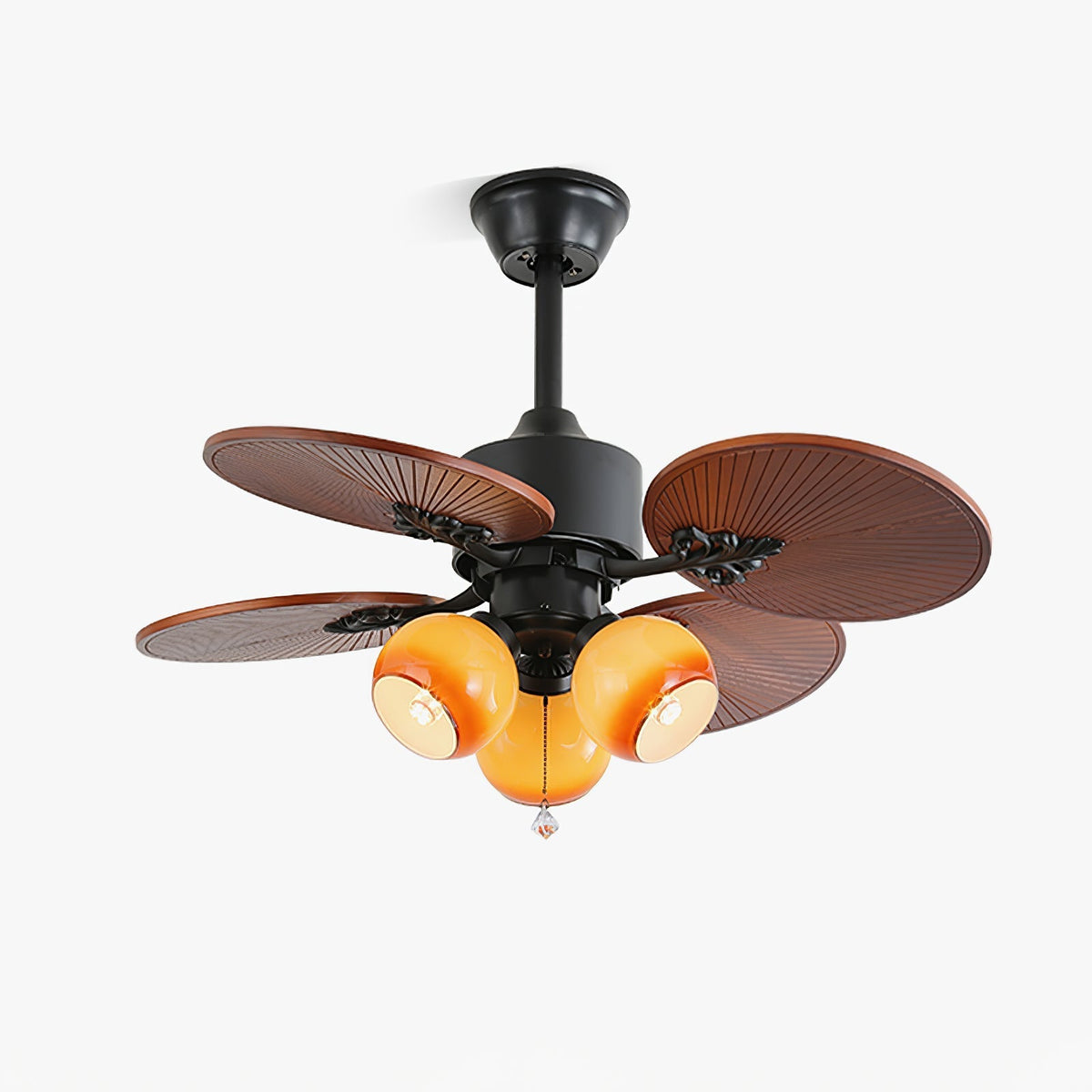 Celiira Tropical Glas Deckenventilator mit Beleuchtung