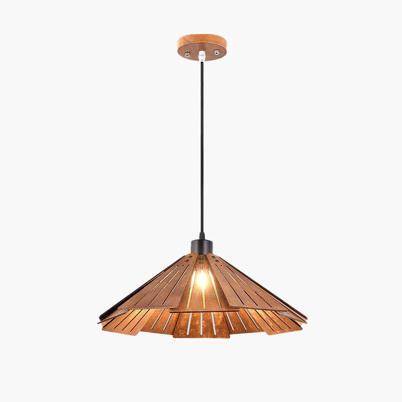 Arisha Design LED Pendelleuchte Gelb/Braun Ess/Schlaf/Wohnzimmer Innenbereich Holz&Metall Warmweiß