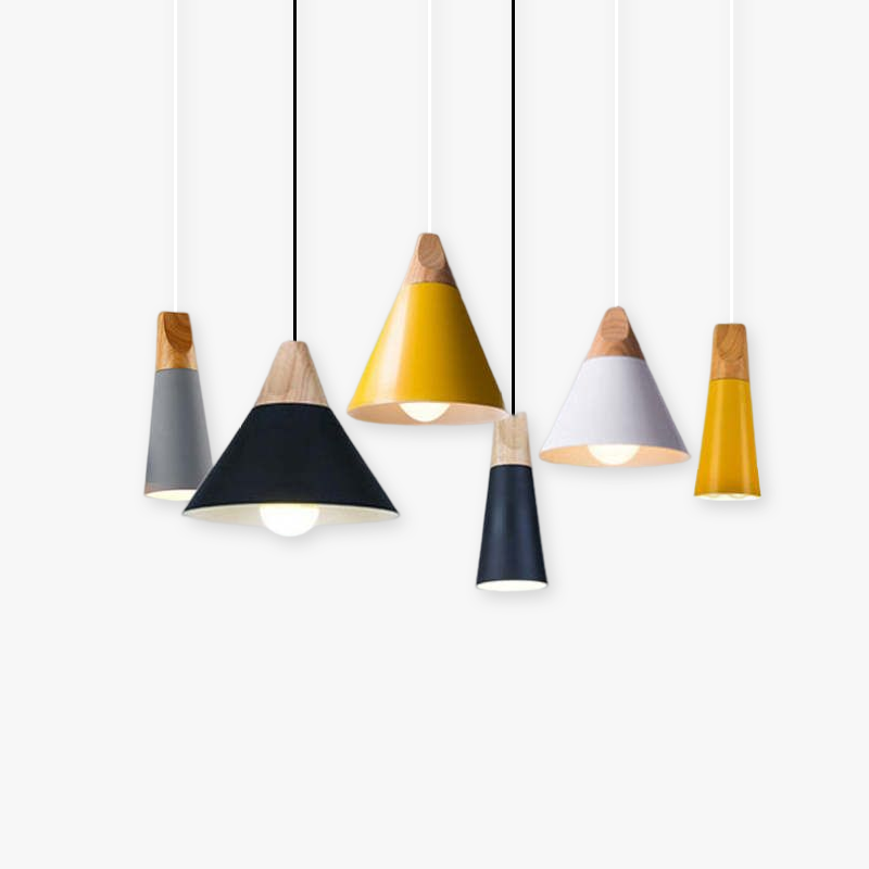 Valentina Modern LED Pendelleuchte Holz Metall Wohnzimmer Schlafzimmer