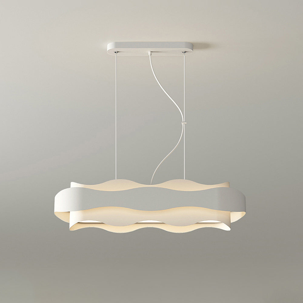 Arisha Design LED Pendel/Denkenleuchte Weiß Plissee Geometrisch Küche/Wohnzimmer