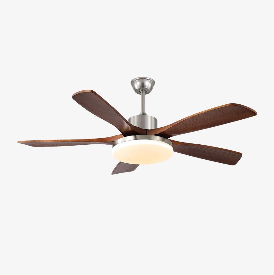 Alduira Deckenventilator mit Beleuchtung aus Holz im modernen Stil