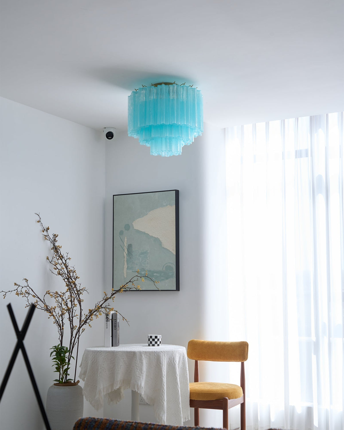 Velelena Deckenleuchte Weiß Muranoglas geschichtet elegant modern
