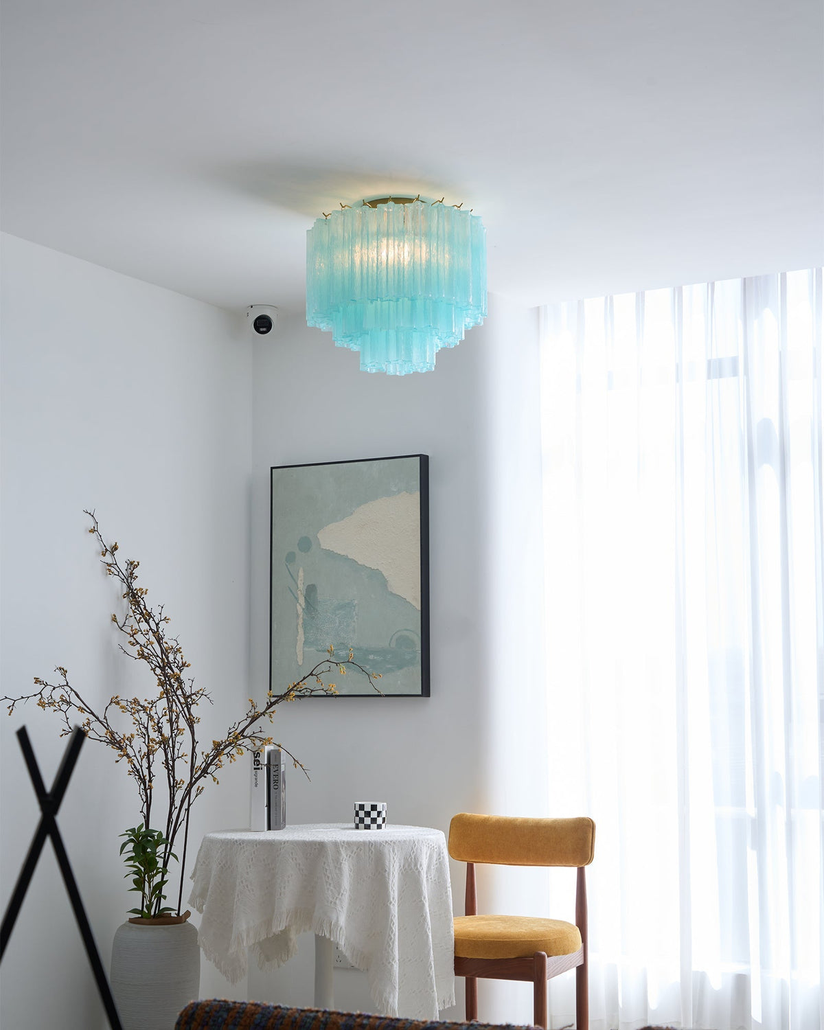 Velelena Deckenleuchte Weiß Muranoglas geschichtet elegant modern