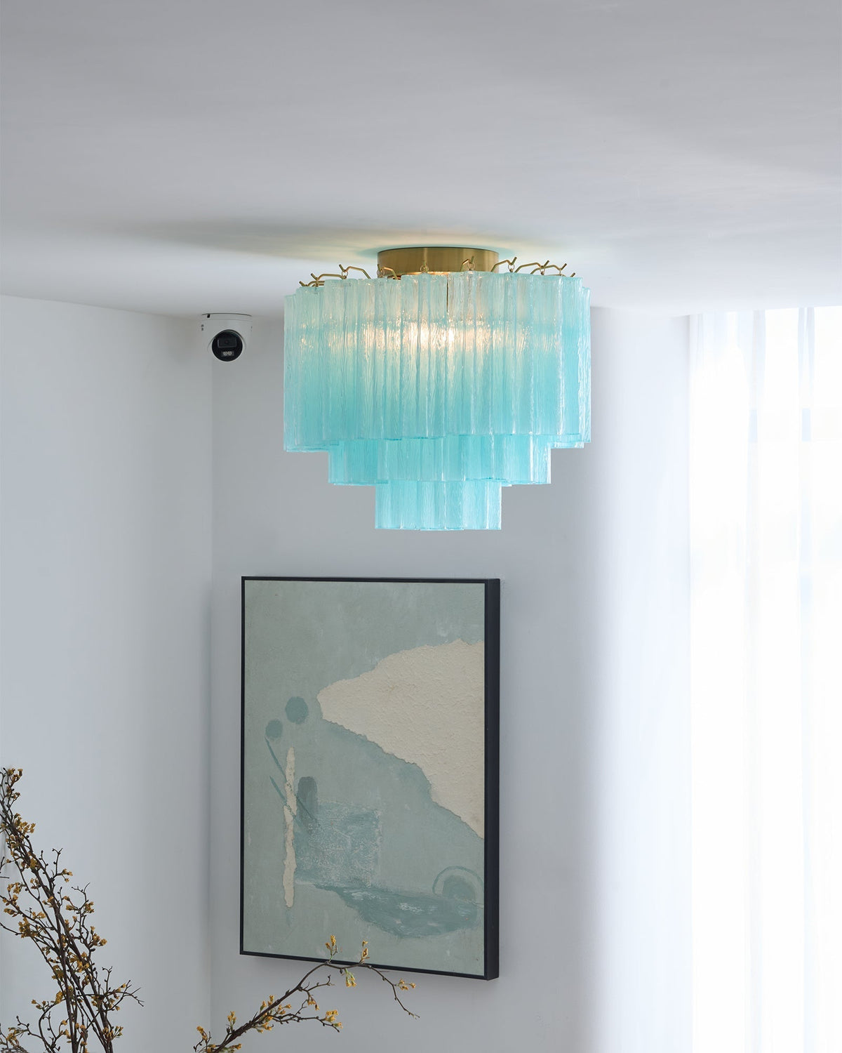 Velelena Deckenleuchte Weiß Muranoglas geschichtet elegant modern