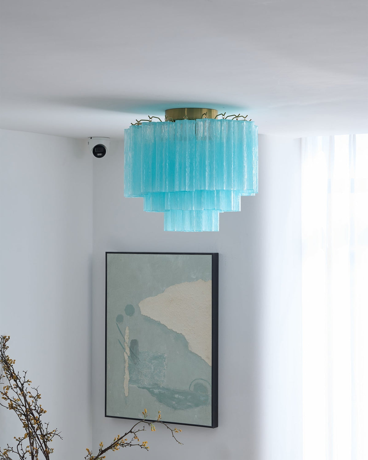 Velelena Deckenleuchte Weiß Muranoglas geschichtet elegant modern