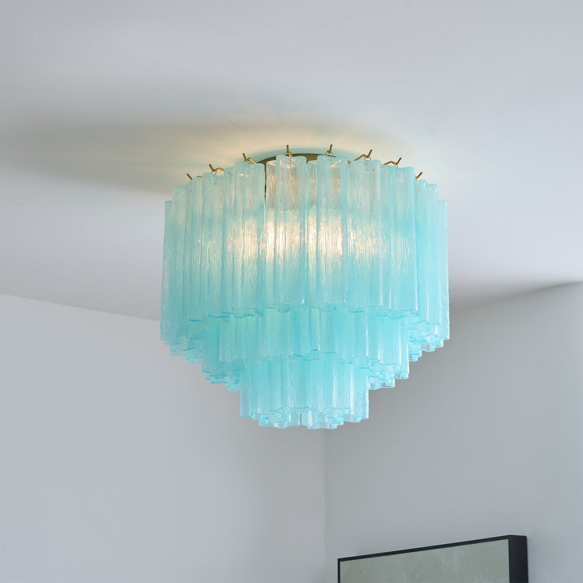 Velelena Deckenleuchte Weiß Muranoglas geschichtet elegant modern