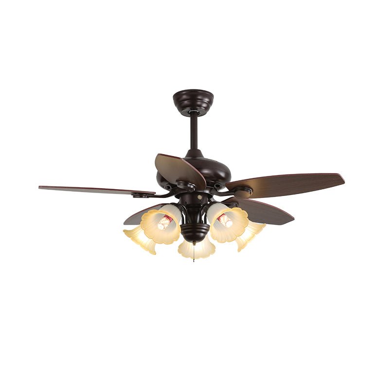 Elvael Classic Deckenventilator mit Beleuchtung aus Holz und Glas