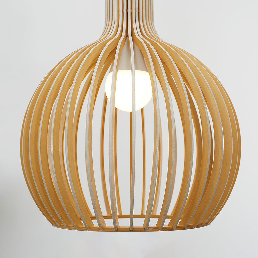 Muto Hölzerne Vogelkäfig-Lampe  Pendelleuchte Holz Esszimmer