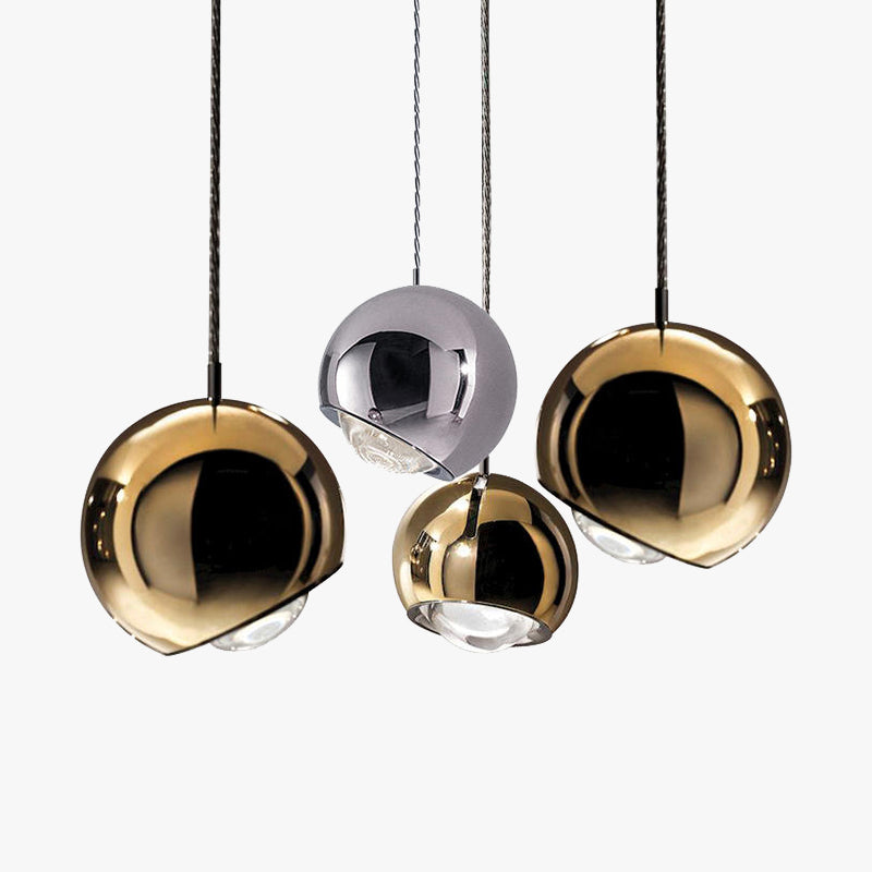 Valentina Modern LED Pendelleuchte Kugel Ess/Wohnzimmer Gold Metall