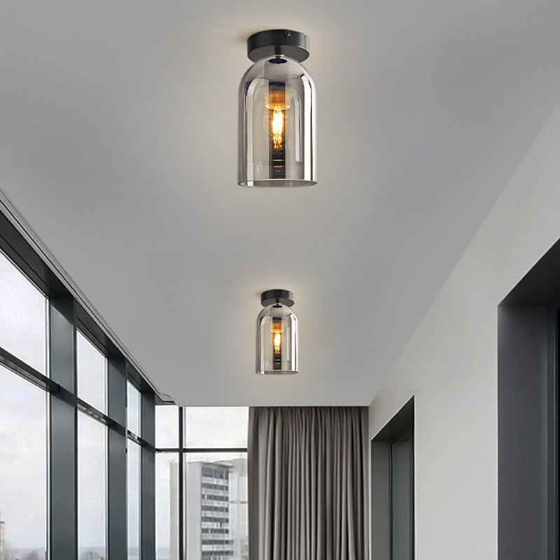 Arisha Modern LED Decken/Pendelleuchte Grau Wohn/Esszimmer Metall Glas
