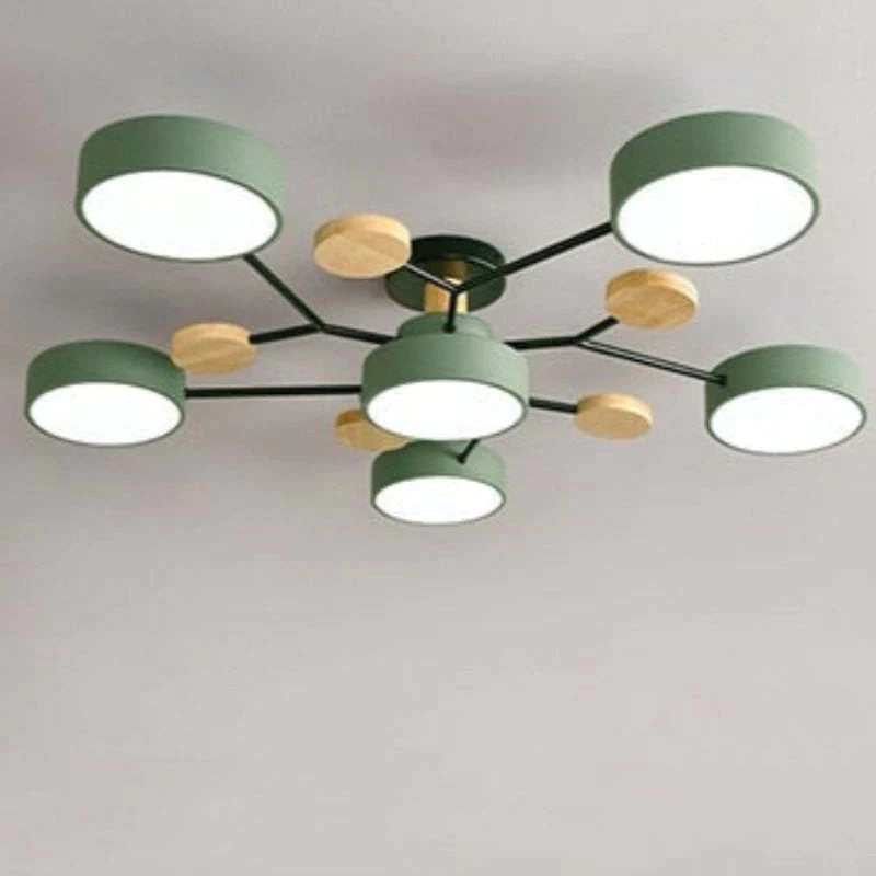Muto Deckenleuchte Holz  Modern Rund LED Weiß Schlaf/Wohnzimmer