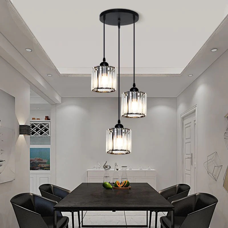 Airsha  Pendelleuchte Schwarz/Gold Wohnzimmer/Küche Modern Rund/Quadrat