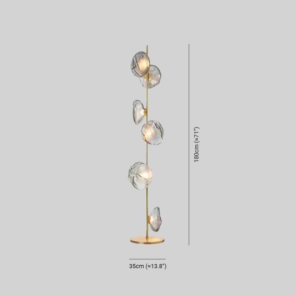 Avi Design LED Stehlampe Schwarz&Gold Wohn/Schlaf/Arbeitszimmer Metall&Glas 3/6Köpfe
