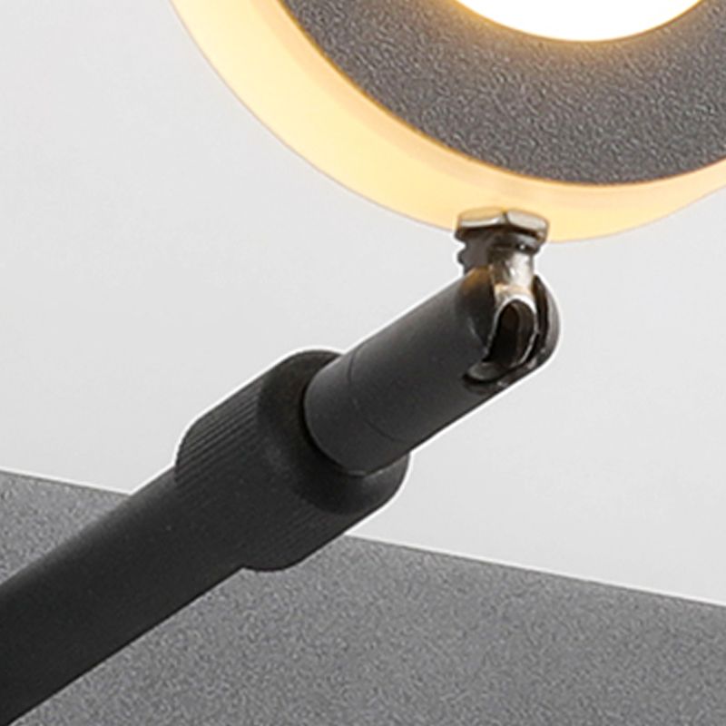 Arisha Modern Rund LED Wandleuchte Schwarz Bade/Schlafzimmer Metall Acryl 2/3/5 Leuchten