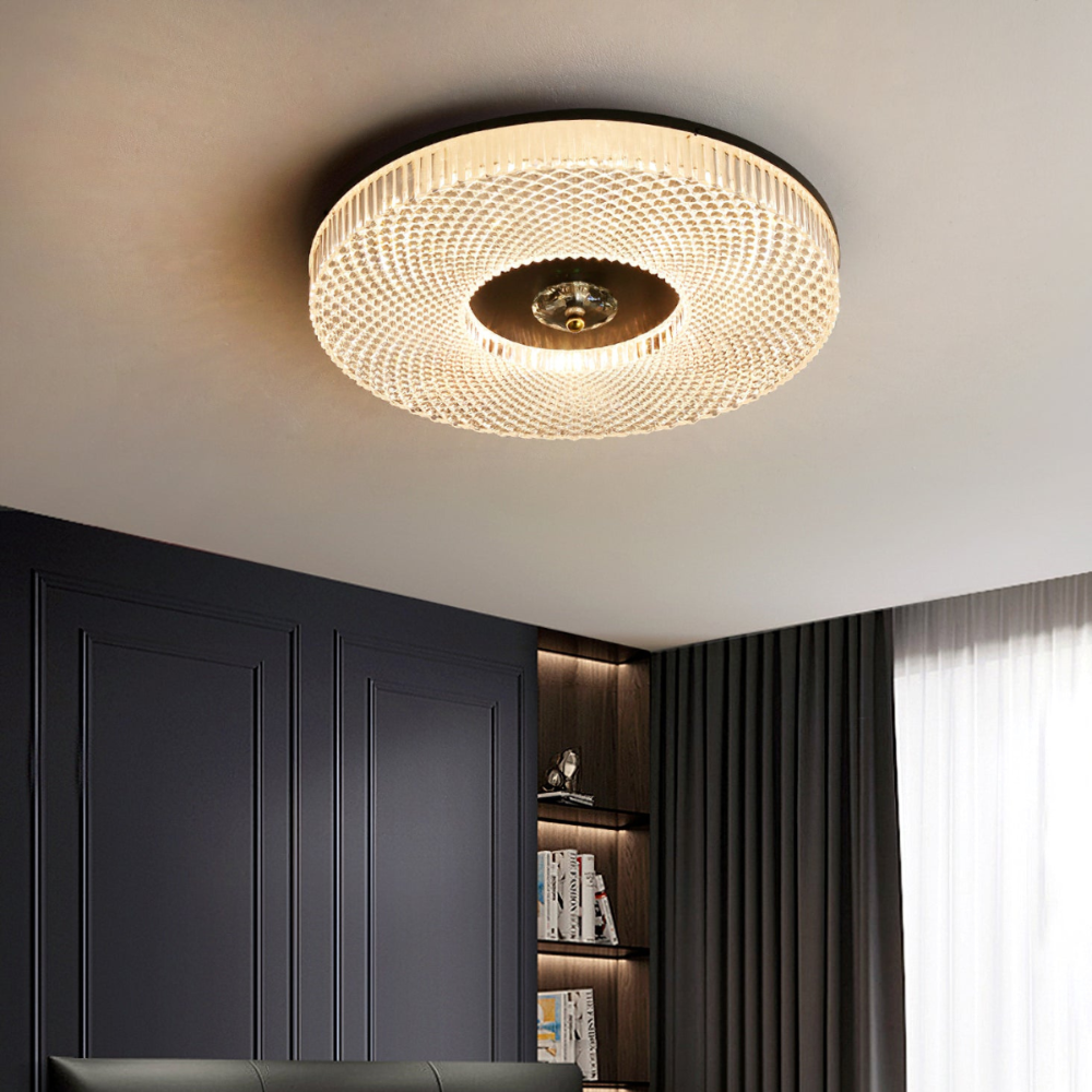 Kristy Deckenleuchte   Rund  Weiß/Gold/Schwarz Schlafzimmer Modern