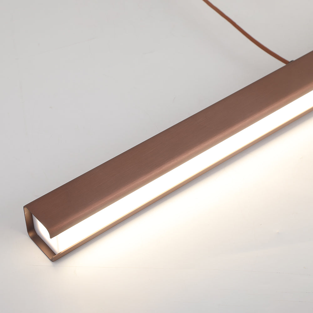 Arisha Moderne LED Pendelleuchte Linear Schwarz/Braun Esszimmer Metall