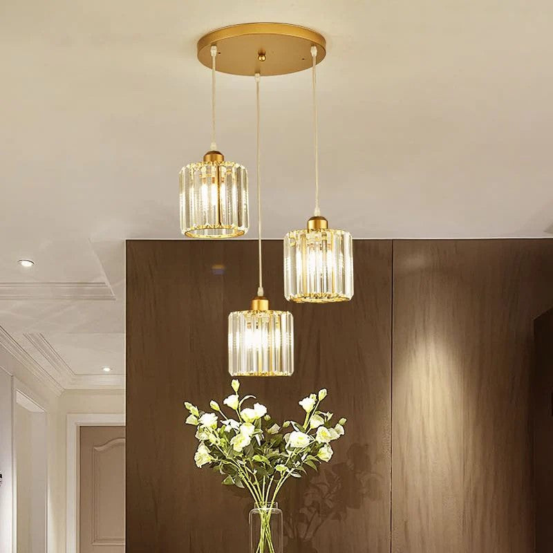 Airsha  Pendelleuchte Schwarz/Gold Wohnzimmer/Küche Modern Rund/Quadrat