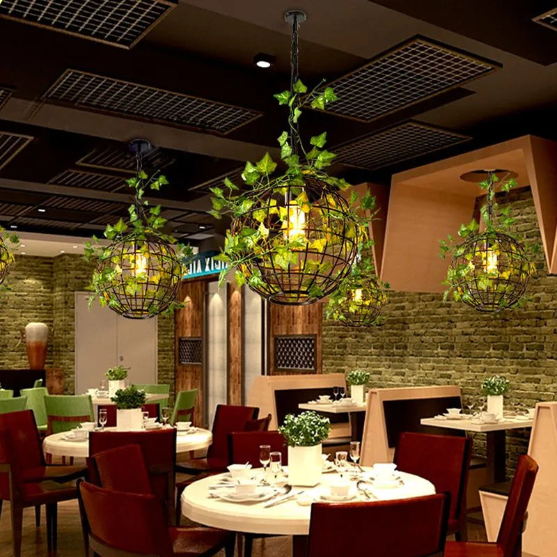 Ritta LED Rustikale Pendelleuchte Globe, 3 Farben, Wohnzimmer, Metall