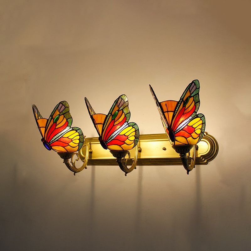 Arisha Künstlerisch LED Schmetterling Wandleuchte Rot/Blau/Mehrfarbig/Hellblau Schlaf/Wohnzimmer/Flur Metall/Glas