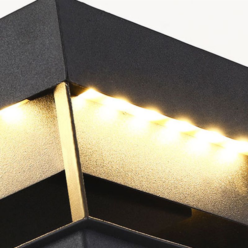 Ray Modern LED Außensokelleuchte Schwarz Garten/Terrasse Solar