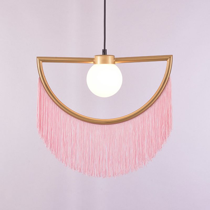 Aria Halbrund Pendelleuchte, 4 Farben, Metall Stoff