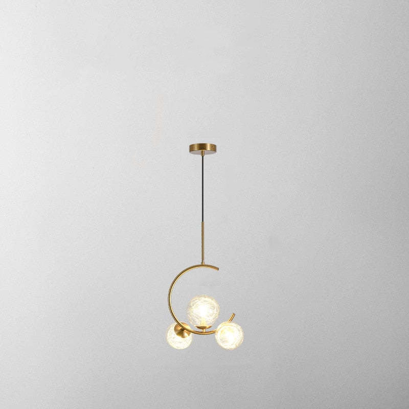 Valentina Moderne LED Deckenleuchte Esszimmer/Arbeitszimmer Gold Glas