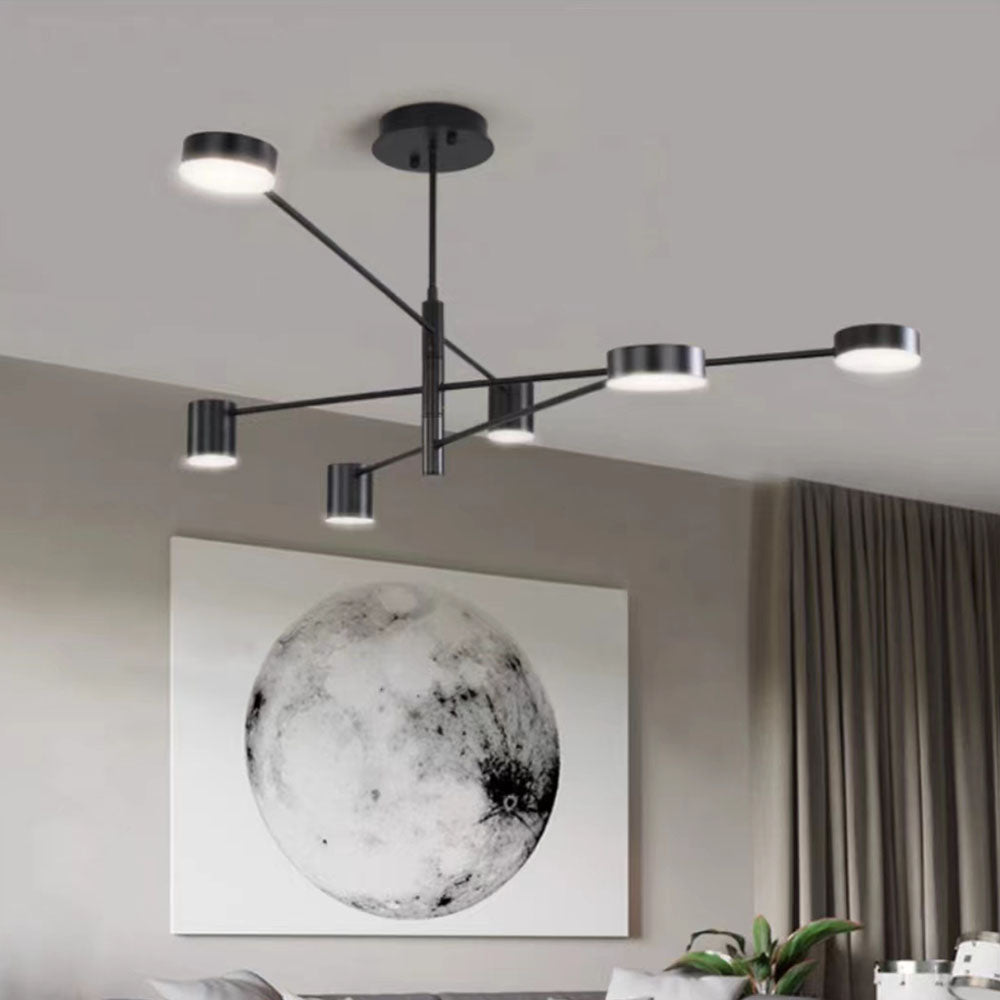 Arisha Modern Industrie Zweig LED Pendelleuchte Schwarz/Gold Schlaf/Wohnzimmer Metall