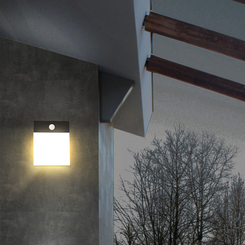 Ray Modern LED Außenwandleuchte Schwarz/Weiß Sensor Garten/Terrasse/Balkon Metall&Acryl