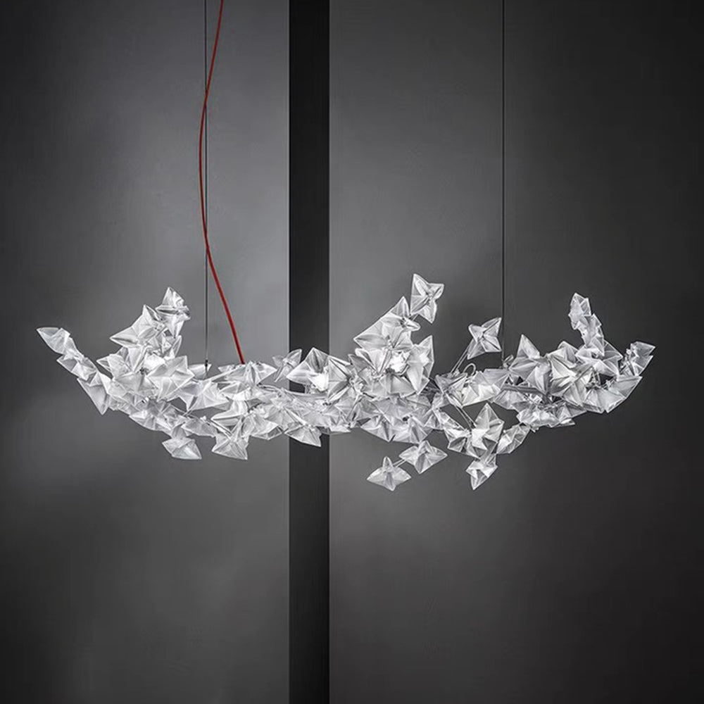Olivia Luxury Star Acryl Pendelleuchte, Wohnzimmer, Silber