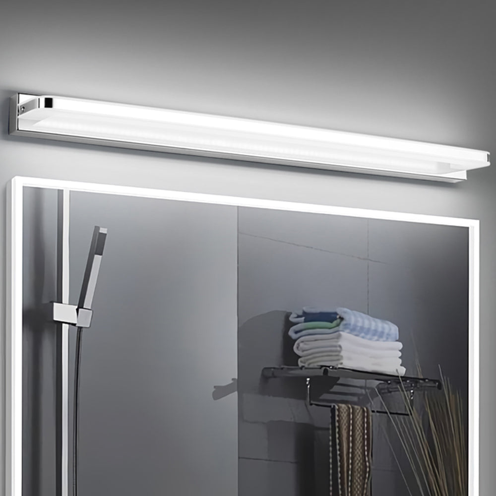 Arisha Nordic Linear Metall Spiegelfront Wandleuchte, Chrom/Schwarz, Schlafzimmer