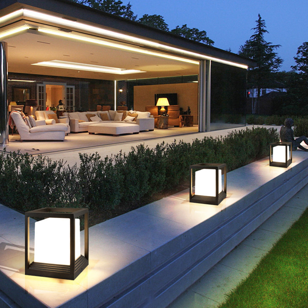 Ray Modern LED Außensockelleuchte Schwarz Garten/Terrasse/Flur