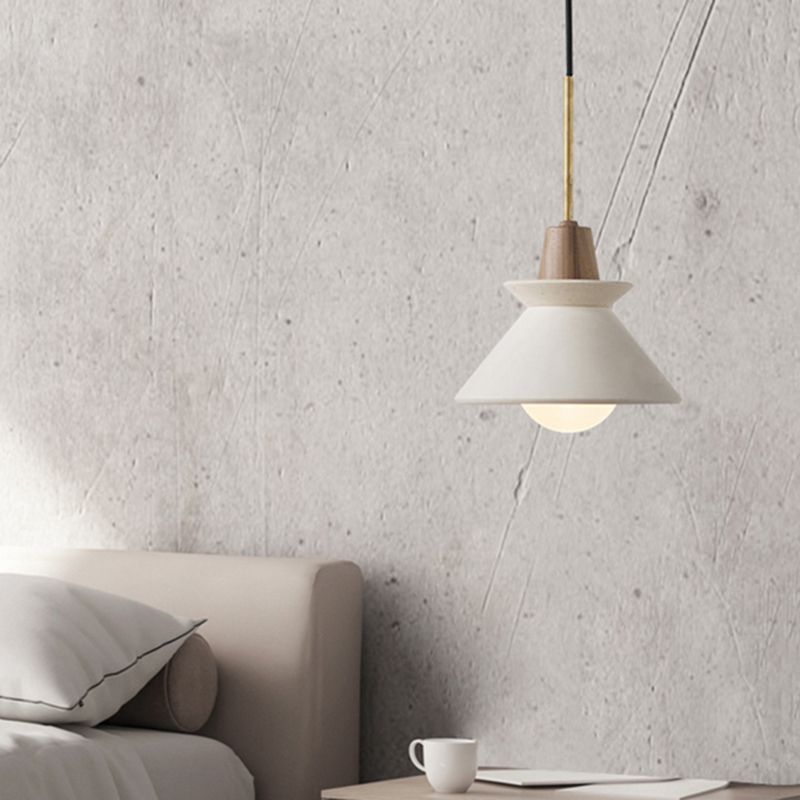 Muto Modern LED Pendelleuchte Kuppel Esstisch, Weiß, Metall & Zement