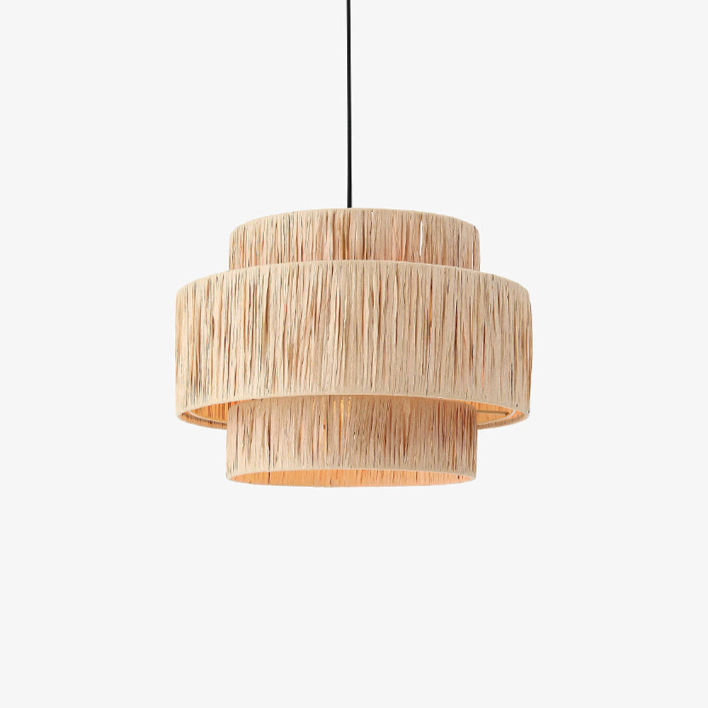 Muto Modern Küche LED Pendelleuchtehellbraun Wohn/Schlafzimmer Rattan Glas