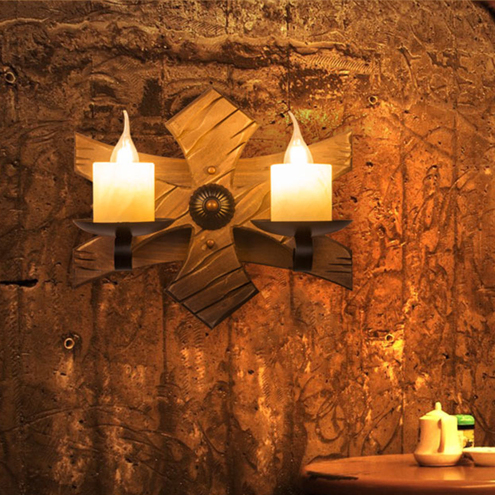 Epoch Designer LED Wandlampe Innen Holz Wohnzimmer/Arbeitszimmer